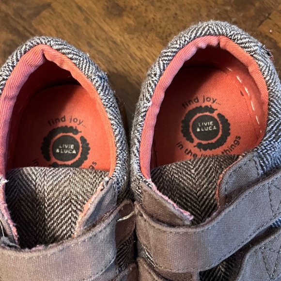 Livie and Luca Size 11 Toddler Boys Herringbone Natural Textile Shoes - Picture 6 of 6